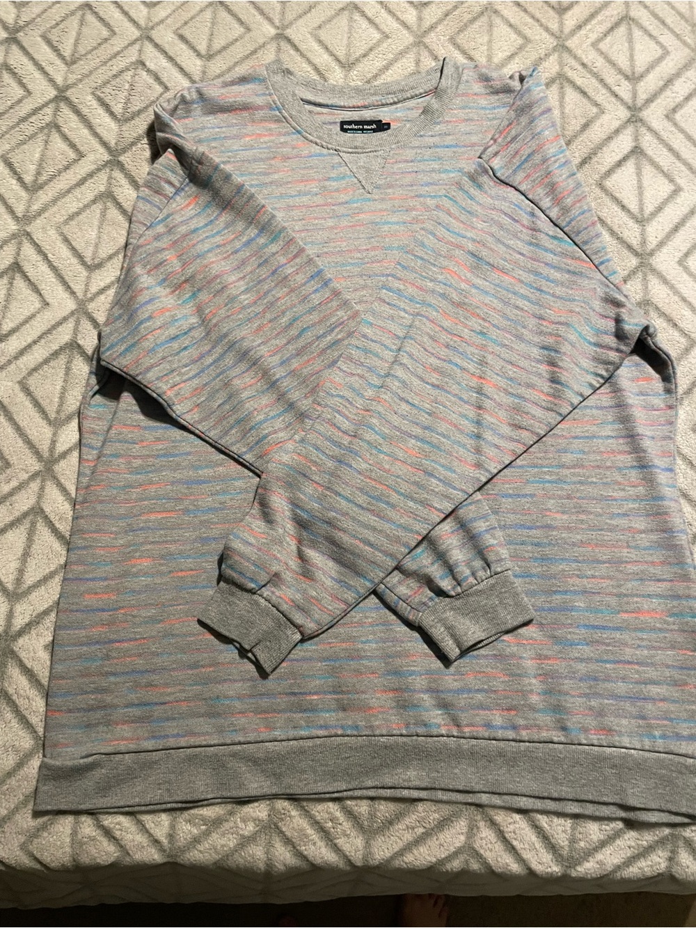 Southern Marsh Heather Gray Multicolor Crewneck Sweater - women